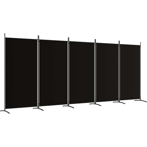 vidaXL 5-Panel Room Divider Black 433x180 cm Fabric
