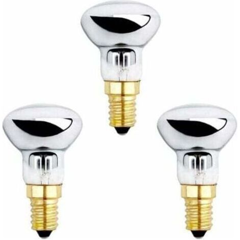 Lot de 3 ampoules à lave E14 R39 25 W, à intensité variable, blanc chaud 2600 K, 250 lm, petite ampoule à réflecteur pour lumières à bulles chauffées, lumières de fusée, lampes flash (1/4)