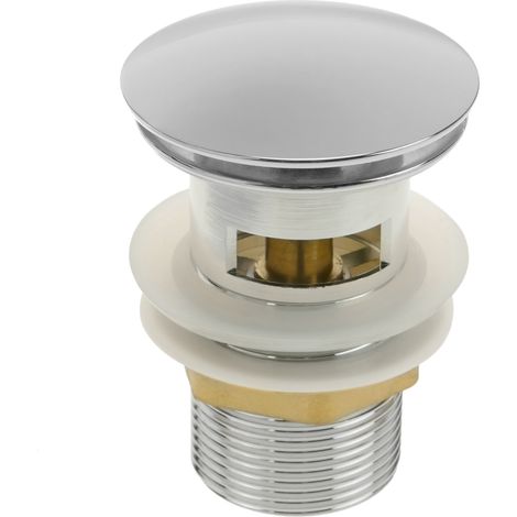 PrimeMatik - Bonde de lavabo 9cm avec trop plein. Système de vidage pop up en laiton bouchon G1-1/4 universel (1/5)