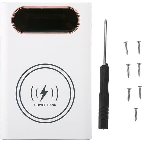 Boîtier Power Bank 4x21700 Charge Rapide 22.5W avec Charge Sans Fil 15W pour Téléphone - Blanc (1/5)