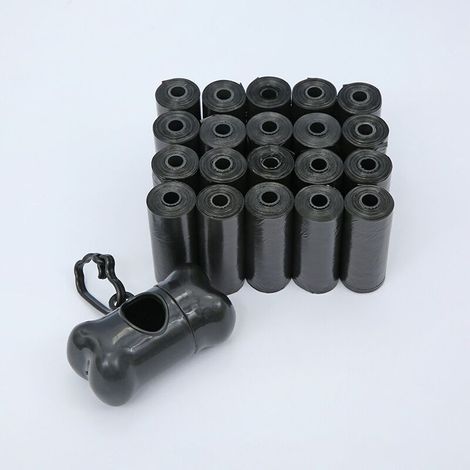 à déjections canines avec distributeur et clip pour laisse, Sans parfum, 20 lot de 15 (1/4)