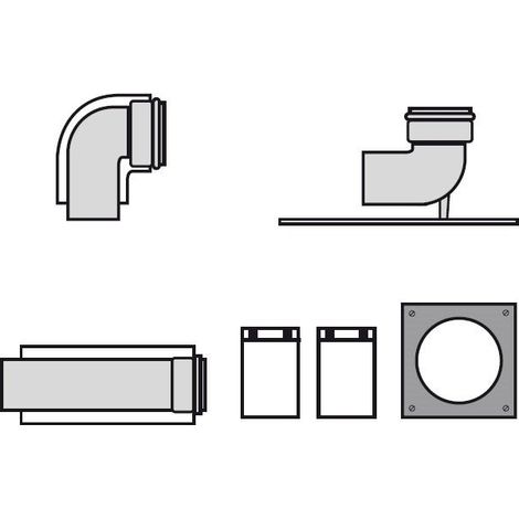 Vaillant Set di collegamento base DN 200 PP su scarico fumi DN 200 PP pozzo, 0020095534