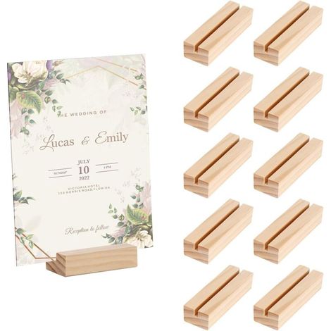 Bardusch-10 porte-cartes bois naturel, supports signalétiques pour événements divers (1/5)