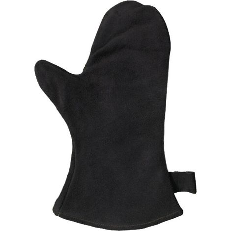 Gants de cheminée isolés, gants de four en cuir, gants de protection incendie, gants de barbecue, gants en cuir résistant à la chaleur, noir (1/5)