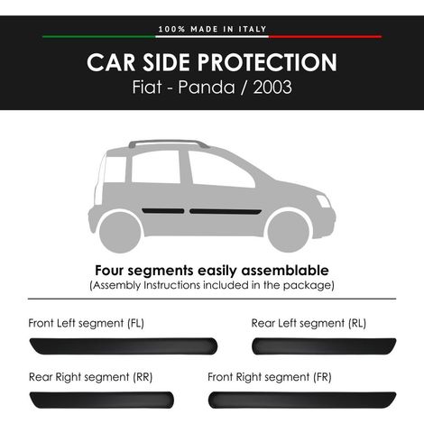 Modanature Laterali per Fiat con Biadesivo 3M - Modello: PANDA