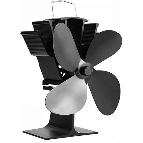 Ventilateur de poêle alimenté par la chaleur – 4 pales en alliage d'aluminium – Ventilateur écologique avec protection contre la surchauffe – Très résistant – Distribution de la chaleur (1/5)