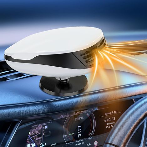 Tragbare Autoheizung (12 V, 150 W) mit 360° drehbarem Sockel, 2-in-1-Funktion: Kühlen und Heizen