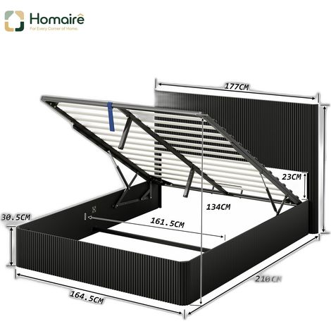 Meuble de rangement avec tiroirs, noir, en décor bois 210 x 177 x 113.5 cm HOMAIRE (1/5)