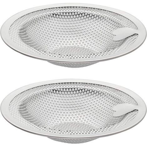 2 Pcs Filtre Évier Cuisine en Forme de Cœur,Filtre à évier en Acier Inoxydable,Grille Evier,Bouchon Évier Cuisine,Crépine Drain Stopper,Crépine d'évier Panier