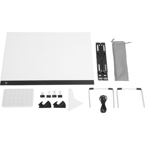 Panneau lumineux LED A2 avec étui de rangement, clips de support amovibles, pad lumineux USB à luminosité réglable pour peinture diamant (1/5)