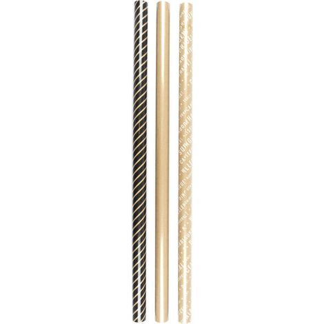 Lot de 3 rouleaux de papier cadeaux en kraft - Marron - L 200 x l 70 cm - Livraison gratuite (1/5)