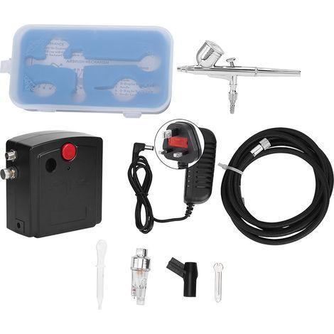 Kit Mini Compresseur Aérographe T100K pour Peinture Corps et Tatouage (220V UK) (1/5)