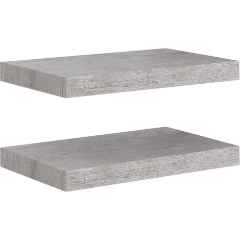 Étagères murales 2 pcs,Étagère flottante gris béton 40x23x3,8 cm MDF CFW63526 (1/5)