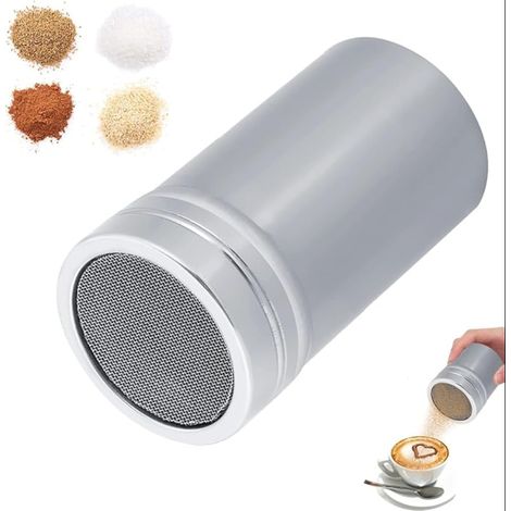 Saupoudreuse De Sucre En Poudre, En Acier Inoxydable Avec Couvercle, Pinceaux Pour La Cuisine, Le Café Et Le Bar (1/5)