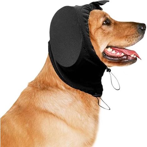Protectores auditivos para perros，Orejeras para perros con reducción de ruido de 32 dB，Protección auditiva para aviones，fuegos artificiales，Negro (1/5)