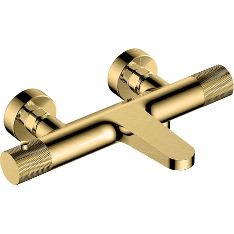 RAK Amalfi Brushed Gold Wall Mounted Exposed Bath Shower Mixer Tap - RAKAMA3009G (1/2)