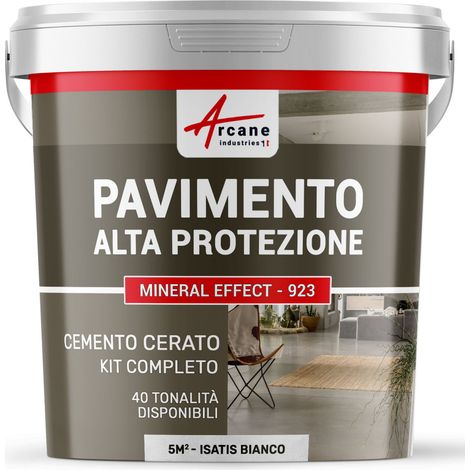 Microcemento per pavimenti interni: alta protezione - 5 m² (in 2 strati) Isatis Bianco - ARCANE INDUSTRIES