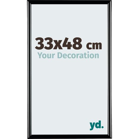 yd. - Cadre photo 33x48 - Noir Brillant - Plastique - Bordeaux