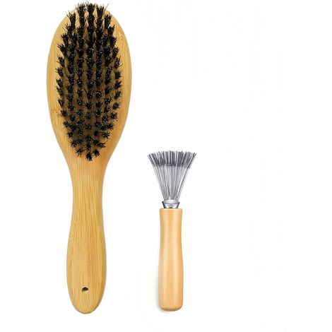 1 - Brosse Pour Chien - Étrille De Toilettage - Poils Naturels Et Massage Doux - Pour Chiens Et Chats À Poils Courts - Couleur Naturelle - 12x8cm (1/5)