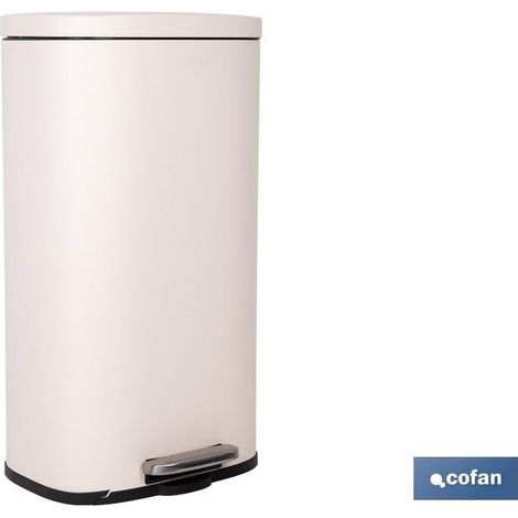 CUBO DE BASURA BEIGE CON PEDAL Y CUBO INTERIOR 30 L 34,2 X 29,3 X 63,5 CM (1/5)
