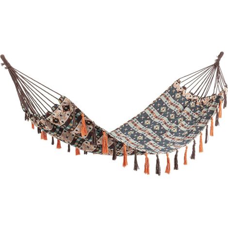 Amaca "Santander" in cotone e poliestere con borsa per esterno e giardino -Marrone-Beige (1/4)