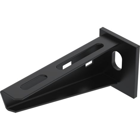 OBO Bettermann Wand- und Stielausleger mit angeschweißter Kopfplatte B110mm Stahl PES135 - Polyester tiefschwarz..., 6420681