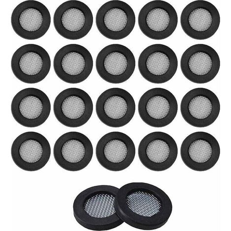 20 Pièces Joint Filtre - Acier Inoxydable 304 + Caoutchouc Alimentaire - 19 x 11,5 x 3 mm - Pour Robinet Douche Tuyau Vanne (1/4)