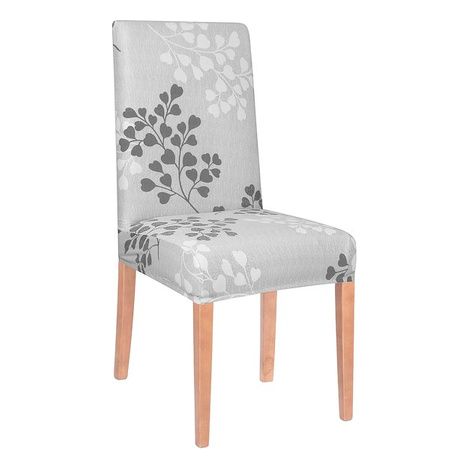 Funda Elástica para Silla en Hojas Grises/ Universal