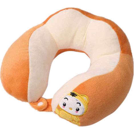 Appui-tête en forme de U, coussin portable mignon, double broderie tigre, pour sieste au bureau, voyage, sommeil en voiture (1/5)