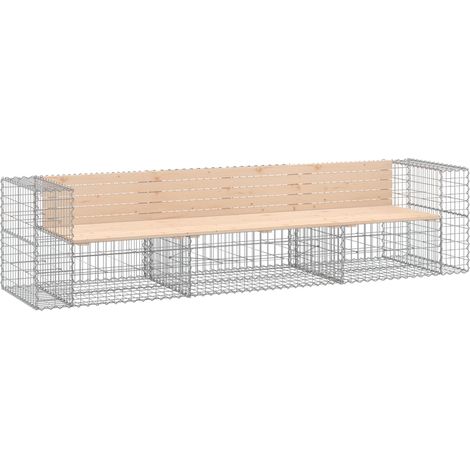 Maison Exclusive - Gartenbank aus Gabionen 287x71x65,5 cm Massivh