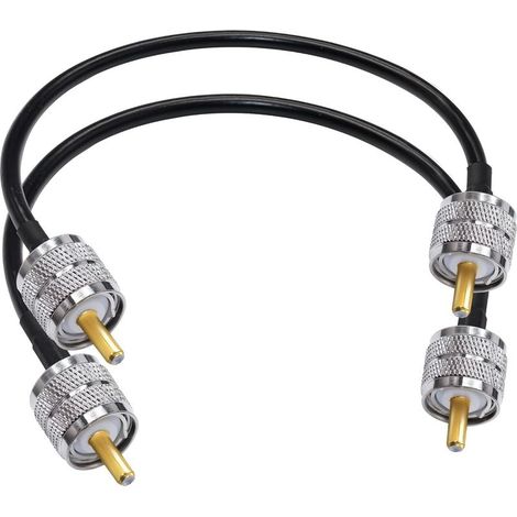 PL-259 Câble de raccordement RG58 UHF mâle à mâle à faible perte 50 ohms CB Radio Câble coaxial 12 pouces (30 cm) SO239 Câble d'extension d'antenne Wifi pour HAM Radio 2 Pack (1/5)