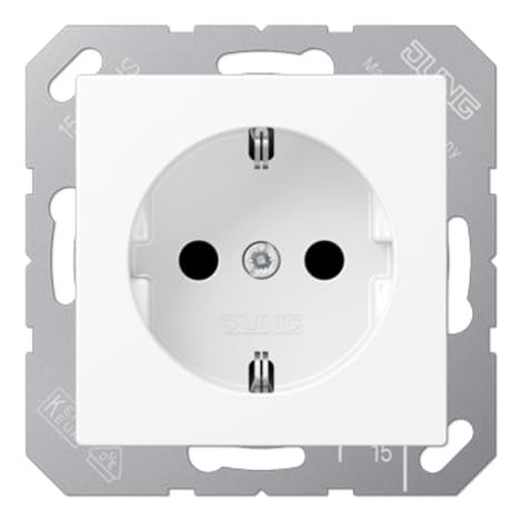 SCHUKO® PRISE DE PROTECTION A, BLANC MAT (RÉFÉRENCE : JUNG A1520BFKIWWM)