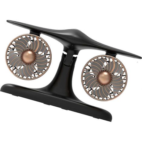 Ventilateur de bureau double tête 8000 mAh rechargeable multifonctionnel avec éclairage LED pour camping et activités de plein air (1/5)