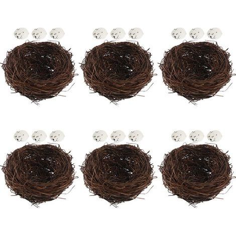 teiliges Ostervogelnest Dekoratives Vogelnest aus Rattan mit (1/5)