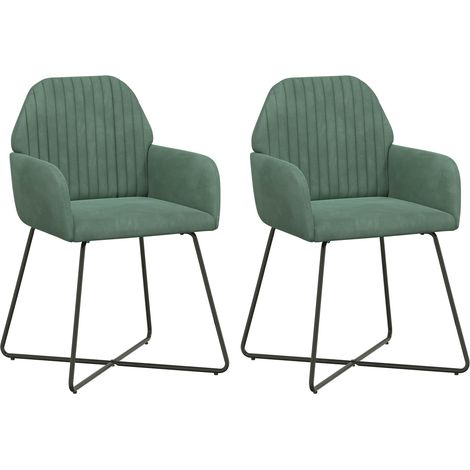 vidaXL Sedie da pranzo 2 pz Velluto Verde Mare 55 x 50 x 84 cm (1/5)