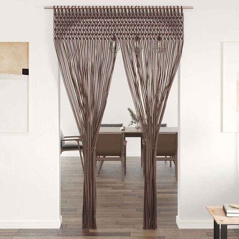 vidaXL Rideau en macramé Taupe 140x240 cm Coton (1/5)