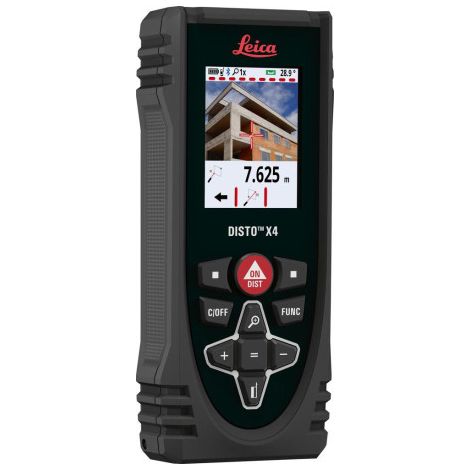 Leica Geosystems – Télémètre laser Leica DISTO X4-1 – Portée 150m – Mesure continue, addition/soustraction, Pythagore – Pour chantiers humides (1/5)