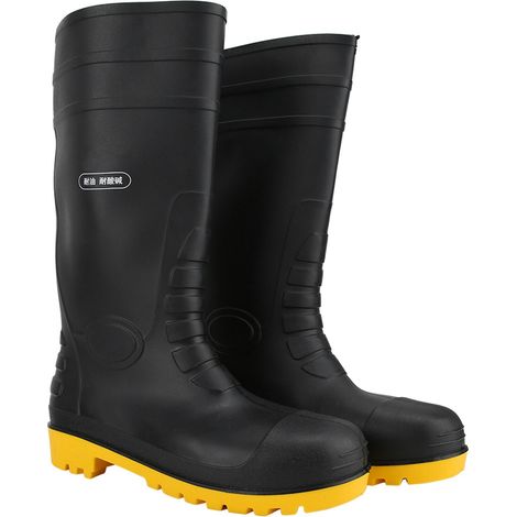 Bottes de pluie montantes imperméables et antidérapantes, chaussures de jardinage, chaussures de chantier, mineur (43) (1/5)