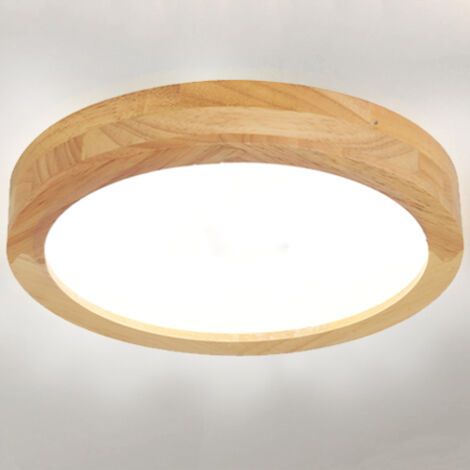 royaluxe- Lampe De Plafond Led Modernes Luminaire Plafonnier D'Intérieur Ronds 40CM Plafonnier En Bois Pour Chambre À Coucher, Cuisine, Salon, Blanc Froid