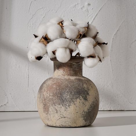Jarrón rústico de cerámica  Flor decorativa de cerámica de 15 cm para la decoración del hogar  Sala de estar, baño, decoración de estantes, repisa de chimenea (1/5)