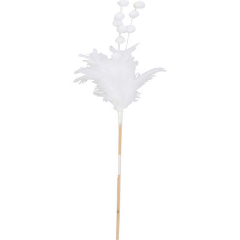 Une pique avec des plumes blanches et des boules