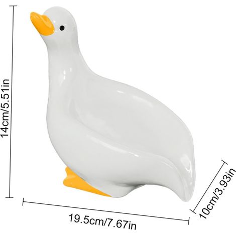 Dekorative Seifenschale in Entenform aus Keramik, Abtropfschale für Bad oder Küche, lustige Untertasse in Entenform (1/5)