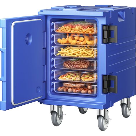 VEVOR Scatola per alimenti coibentato, Scatola calda 82 Qt per catering, Porta bevande per alimenti in LLDPE, Scaldavivande a caricamento frontale con maniglie con ruote per ristorante, mensa, ecc. (1/5)