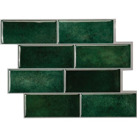 Selbstklebende Wandfliesen x4, 29,36x21,29cm - Smart Tiles Metro Fiona Klebefliesen 3D Fliesenaufkleber für Bad & Küche