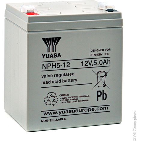 Yuasa - Batterie onduleur (UPS) YUASA NPH5-12 12V 5Ah F6.35