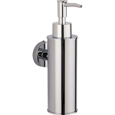 304 Stainless Steel Wall Mounted Soap Dispenser for Decoration (Round, Chrome) (1/5)