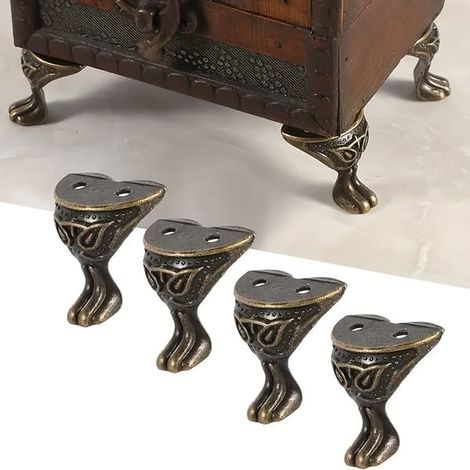 24 pieds de meubles en alliage de zinc, finition métal, pivotants, visserie incluse, pour boîtes en bois, coffrets cadeaux, décoration intérieure, tiroirs, design de pieds, métal durable, à monter soi (1/5)