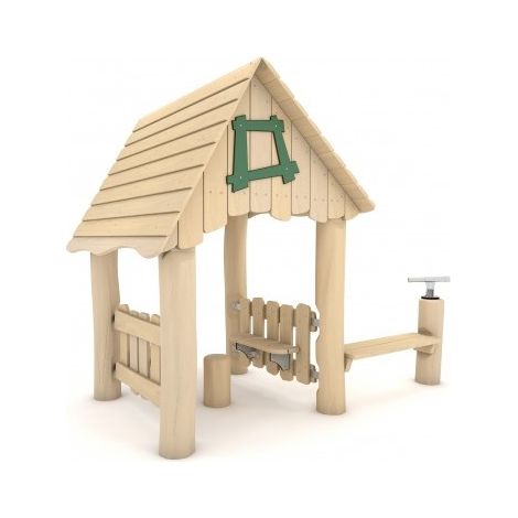 Casetta Gioco Con Montanti In Legno Di Robinia Con Panchette