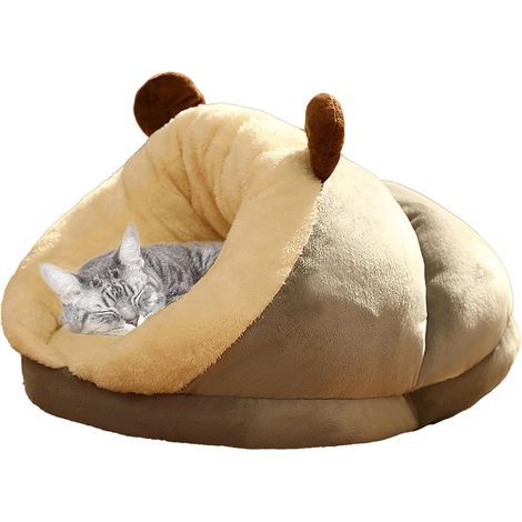 LAOA Katzennestbett, Katzenbett für drinnen – Dicker Haustierschlafsack, Winterkatzenhaus, Warmes und vielseitiges Katzenhöhlennest, Katzenhaus für drinnen (1/5)