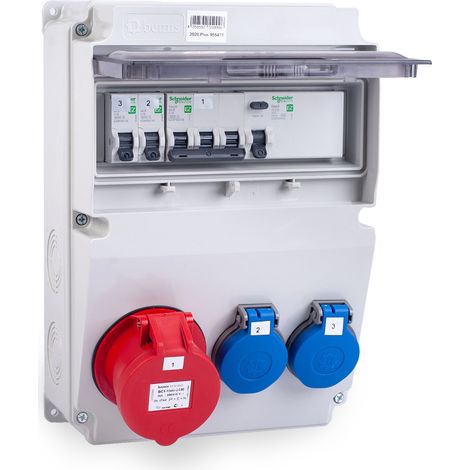 MIDORI® Stromverteiler Baustromverteiler komplett 16A / 5P, 2x 230V FI-Schutzschalter (1/5)